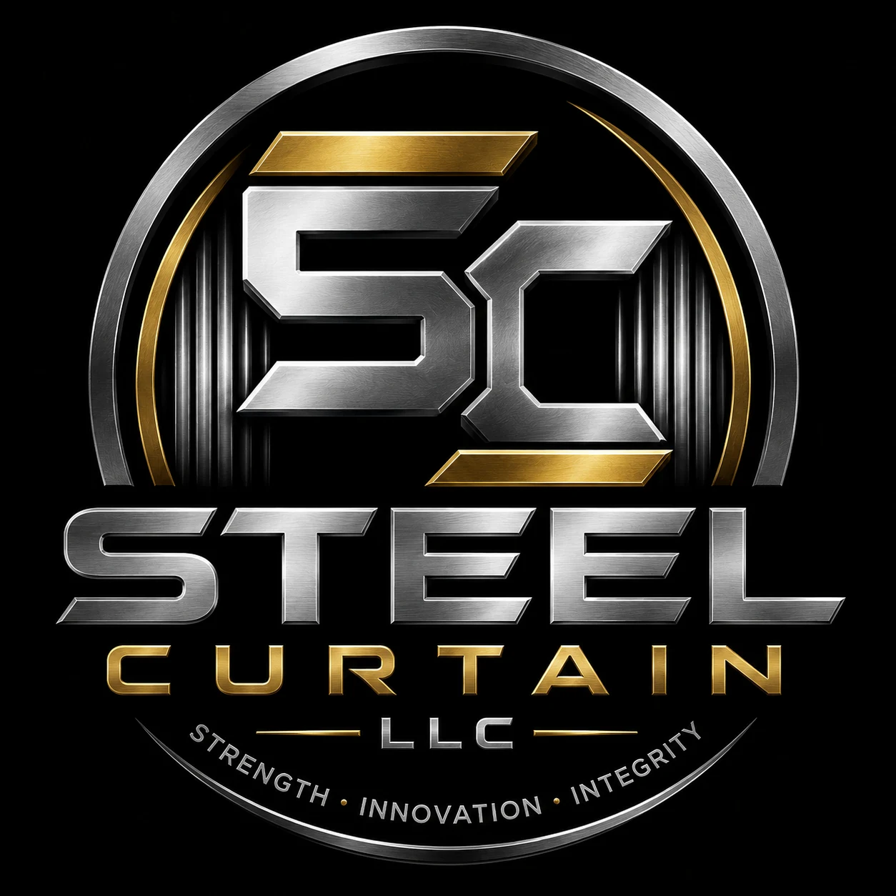 Steel Curtain LLC silver and gold logo